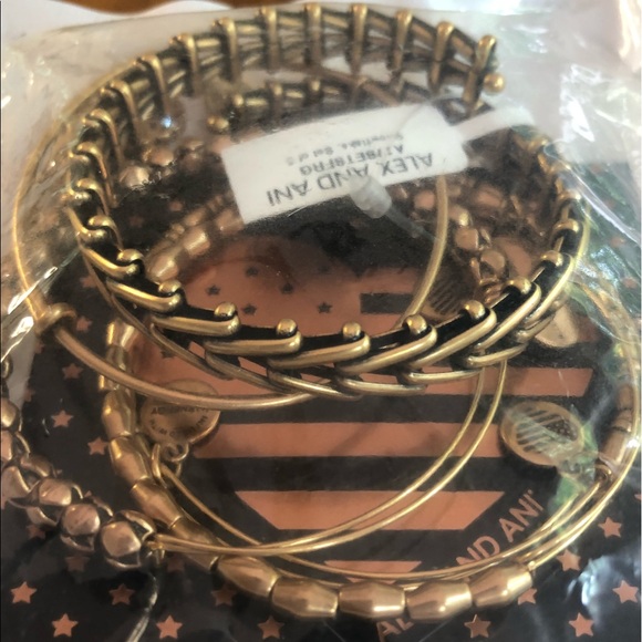 NWT Alex & Ani retired snowflake set of 5 bangle - Picture 3 of 5